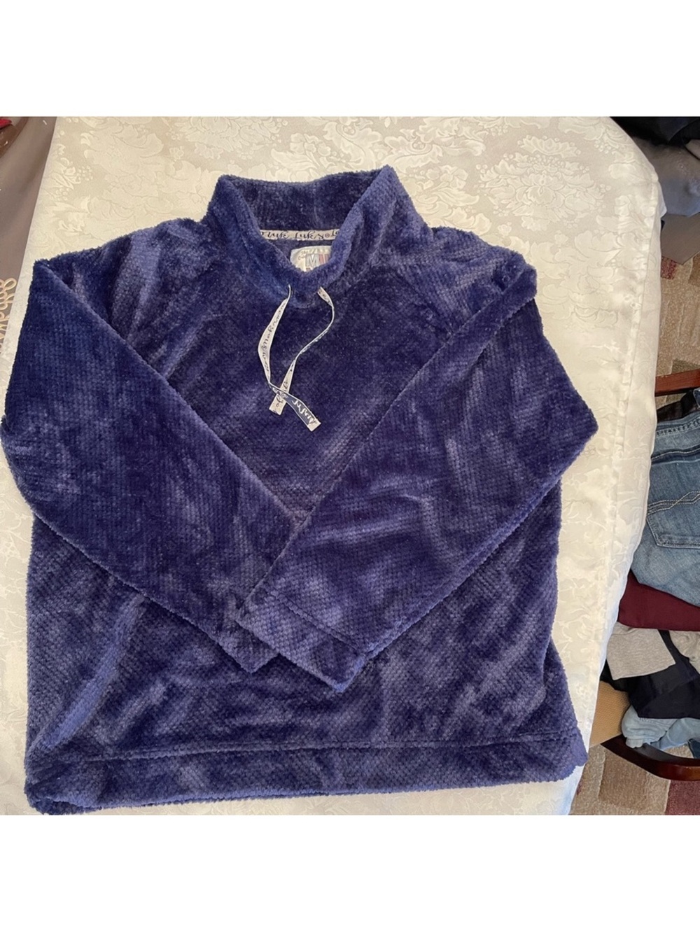 NWOT Muk Luks Plush Crewneck Sweater - Blue